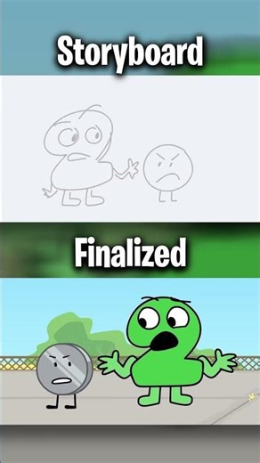My Two of Them Short Scene! STORYBOARD vs. FINAL #bfdi #objectshow #animation #shorts