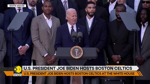 U.S. President #JoeBiden hosted NBA Champions Boston Celtics at the White House on Thursday. Biden even shared that his secret service code name is 'Celtic'. WION's Esha Hanspal decodes. | WION