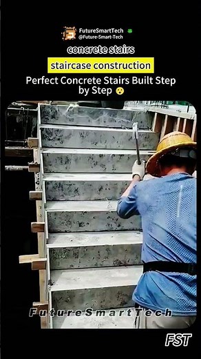 Perfect Concrete Stairs Built Step by Step 😮