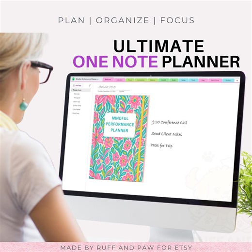 One Note Planner, Mindful Performance Notebook, Onenote Template, Habit Tracker, One on One Meeting Agenda, - Etsy