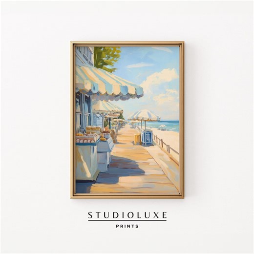 Seaside Boardwalk Painting - Coastal Wall Art (digital Download) 458 - Etsy