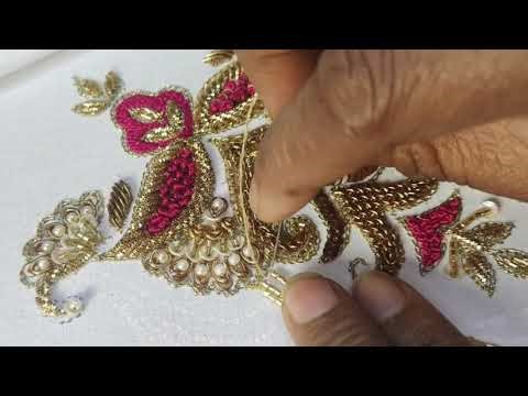 Aari Embroidery Designs ✨✨ part -2|| Blouse Butta Work #rajani'saaridesigns