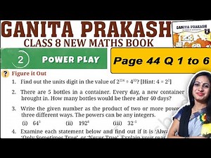 Class 8 Maths Ganita Prakash Solutions | Chapter 2 Power play | Page 44 (Ques 1 to 6) Explanation