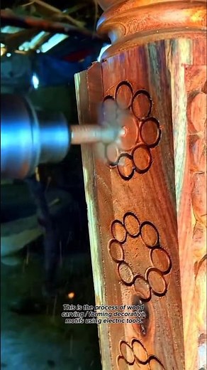 Satisfying Wood Carving Flower Pattern with Rotary Tool | Easy Woodworking Craft