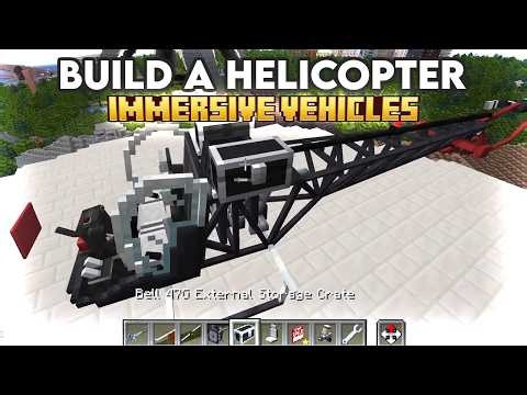 How to build and fly a helicopter in Immersive Vehicles Minecraft Tutorial