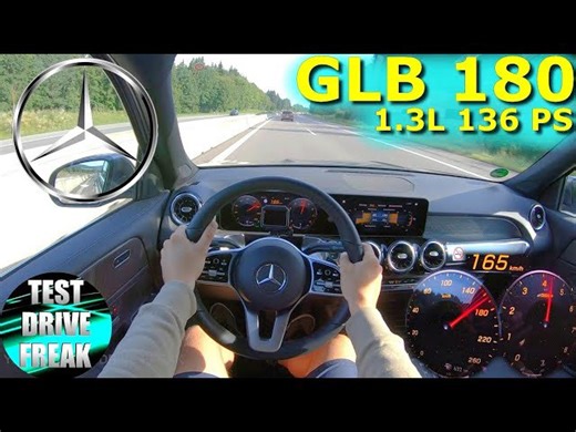 2021 Mercedes-Benz GLB 180 136 PS top speed autobahn drive POV
