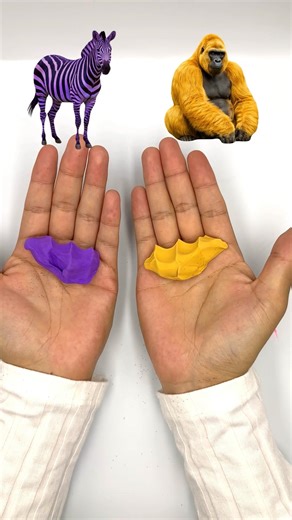 Color Mix Magic → Animals Appear 🦓🦍 (Wait for it!) #viral #trending #colormixing #art #creative