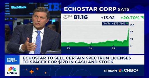 Faber Report: EchoStar to sell certain Spectrum licenses to SpaceX for $17B in cash and stock