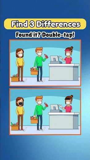 Supermarket Queue Puzzle Find 3 Differences