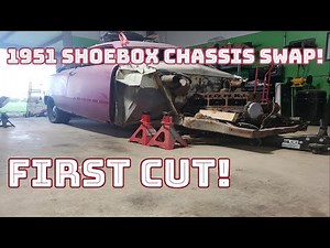 1951 FORD SHOEBOX FRAME SWAP ONTO A BRAND NEW AWD FORD TAURUS! REMOVING AN INCH OUT TO THE BODY!