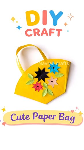 Easy Paper Bag #paperbag #papercraft #diy #paperbagcrafts @NavrasCrafts
