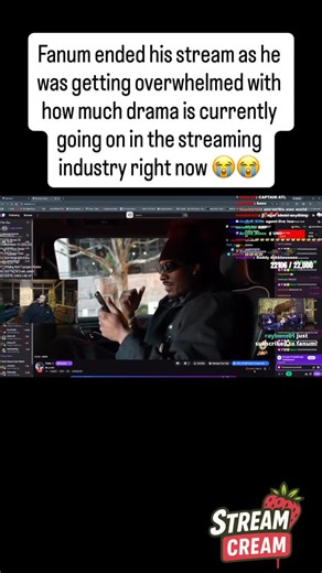 StreamCreamTv on Instagram: "Fanum ended his stream as he was getting overwhelmed with how much drama is currently going on in the streaming industry right now 😭😭 #fanum #amp"