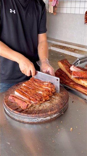 😋 This Sizzle Crispy Roasted Pork Belly Cutting 🔪 #food #usa #shorts