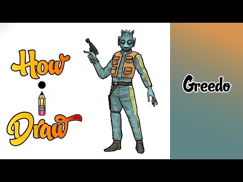 How I Draw GREEDO the STAR WARS BOUNTY HUNTER | ** how to draw greedo art lesson drawing tutorial **