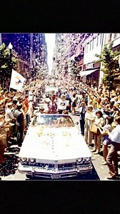 1974, Philadelphia. EEUU The Philadelphia Flyers celebrate their first Stanley Cup with a victory parade, marking the rise of the “Broad Street Bullies” era. A defining moment in NHL history as the Flyers brought the Cup home for the first time. (Video Generated with AI based on a real photo) | Time Travel