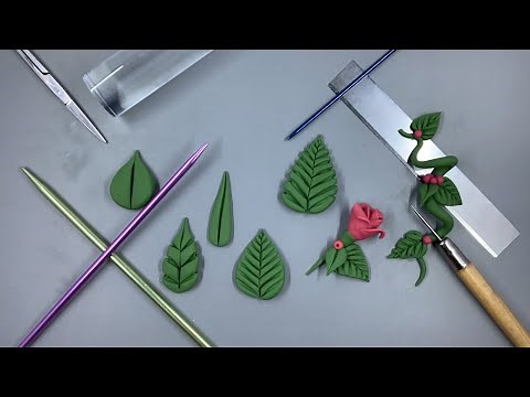 A Polymer Clay Miniature Flowers Tutorial: Leaves, Leaves, Leaves...