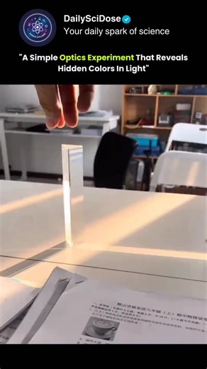 DailySciDose on Instagram: "🌈🔬 The Optical Experiment That Reveals Hidden Colors in Light White light may look simple, but it secretly contains all colors of the spectrum. Through optical experiments using prisms, diffraction gratings, or polarization filters, hidden colors emerge — separating light into reds, blues, greens, and everything in between. This happens because different wavelengths bend, scatter, or interfere in unique ways. What seems invisible to our eyes becomes visible through