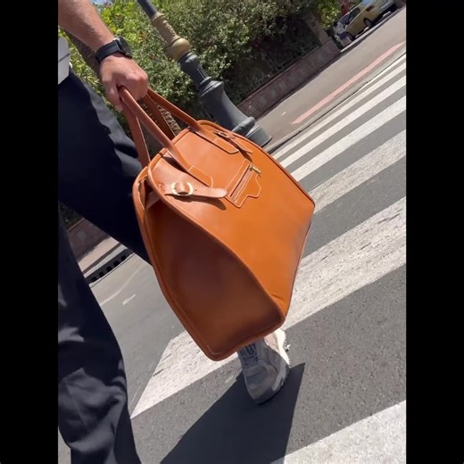 Full Grain Leather Duffel Bag, Large Travel Satchel, Cognac Weekend Overnight, Stylish Daily Use - Etsy