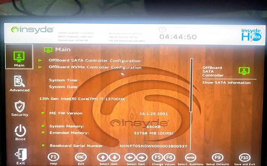 【求助】insyde bios进pe蓝屏