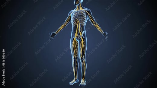 Human Nervous System Full Body Anatomy 3D Visualization