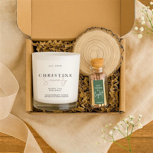 Personalised 70th Birthday Gift | Aromatherapy Candle Gift Set | Natural Soy Wax | Wellbeing & Relaxation | Milestone Gift | Thirty Gift - Etsy
