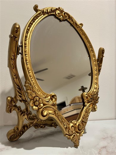 Vintage Italian Gilt Vanity Mirror – Rococo Hollywood Regency Swivel Mirror - Etsy