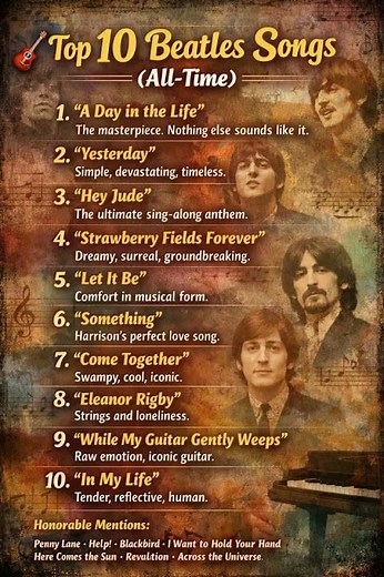 The Top Ten The Beatles songs of all time
