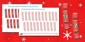 Christmas Number Ordering Activity (Christmas Crackers)