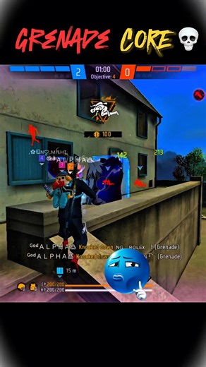 Grenade Core in Cs rank 😮 #shorts #freefire