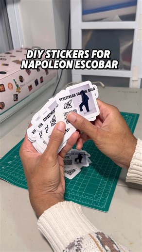 DIY QR code stickers 🟰micro promo.#NapoleonEscobar #diystickers #streetwear #fashion