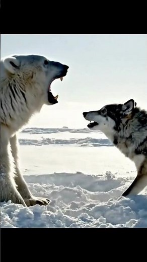 Polar Bear vs Wolf | Epic Arctic Showdown