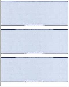 Business Voucher Check Stock - Computer Laser Checks - 3 Checks Per Page, 2500 Sheets/7500 Checks Blue Diamond