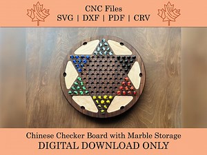 Chinese Checkers Board With Marble Storage CNC Files | Chinese Chequers | Sternhalma | Svg | Dxf | Pdf | Crv | Board Game | Digital Download - Etsy