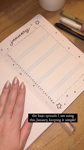 simple bujo spreads im using this January!! #january #bujo #bulletjournaling #journaling #handlettering #handwriting | Brigid Carey