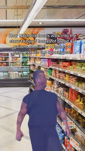 120K views · 88 reactions | Nashville gets 4 inches of snow, and suddenly everyone’s a doomsday prepper. 拏 Who’s making milk sandwiches this weekend?  #nashville #nashvilletn #downtownnashville #snow #snowstorm #comedy #meme #memevideos #funny #funnyvideos #parody #satire #locals #grocerystores #milk #bread #xplrnash | XPLR.NASH | Facebook