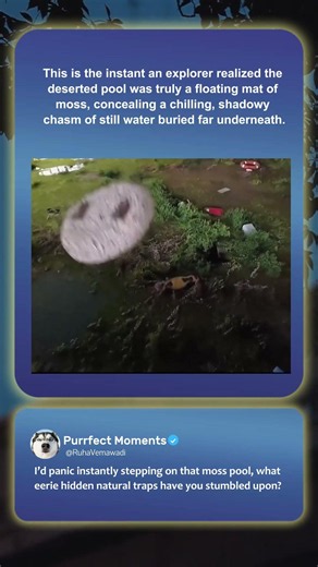 Explorer Finds Abandoned Pond Is Just Floating Moss Hiding A Terrifying Dark Water Abyss Below! 🌿