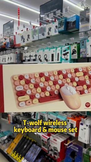 1.1K views | T-Wolf Wireless Keyboard and Mouse Set⌨️️ ✧ It includes a round mechanical keyboard and a wireless mouse. ✧ The keyboard's design reduces the chances of mistyping, and the keys are smooth and responsive. ✧ The connection is fast and stable, and the mouse is also wireless with no lag. | Ninjaz | Facebook