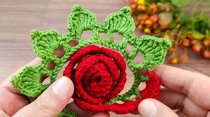 198K views · 5.6K reactions | Super Easy Crochet. I made a very easy crocheted flower with leaves *online Tutorial* #tunisian | Nurgül İle El Sanatları | Facebook