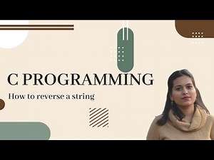 C Program to reverse a given string | C Programming | PCE | Prof. Florence Simon