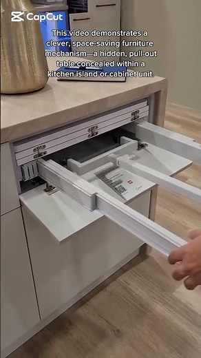 clever, space-saving dinning table mechanism