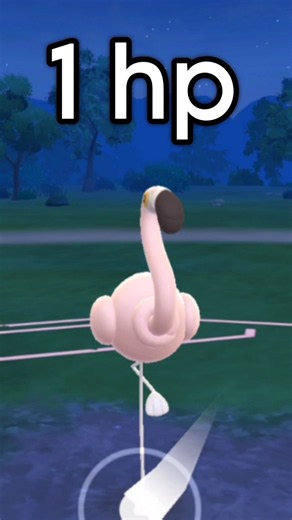 1.1 hp Shiny Flamigo vs grunt in Pokemon GO.