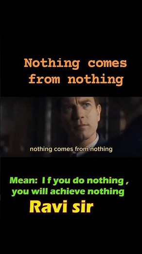 Nothing Comes From Nothing 💪 | Motivational English Proverb Explained | By Ravi Sir