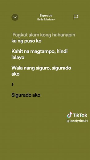 Sigurado - Belle Mariano #lyricss #spotify #janelyricssss #sigurado #bellemariano #fypシ #fyp