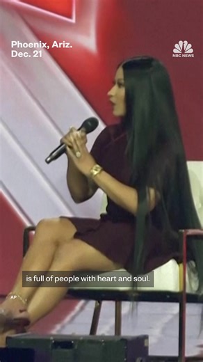 Nicki Minaj made a surprise appearance at a gathering of conservatives in Arizona that was memorializing late activist Charlie Kirk, and used her time on stage to praise President Trump and VP Vance, calling them “role models” for young men. | NBC News