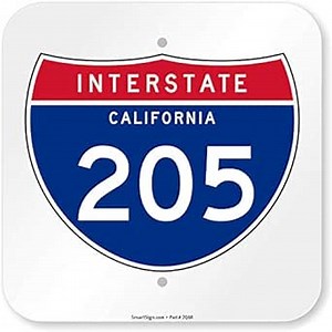 "Interstate 205 California" Sign by SmartSign | 12" x 12" Aluminum