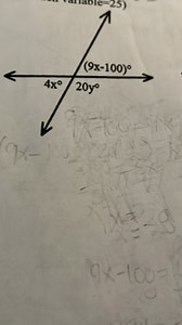 The image shows two intersecting lines. The angles formed at th... | Filo