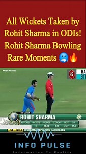 1.1K views · 6.7K reactions | All Wickets Taken by Rohit Sharma in ODIs | Rare Bowling Moments You’ve Never Seen Before!  #RohitSharma #RohitSharmaBowling #CricketHighlights #ODICricket #RareMoments #IndianCricket #CricketFans #InfoPulse #RohitSharmaWickets #cricketlovers♥️ | Info Pulse | Facebook
