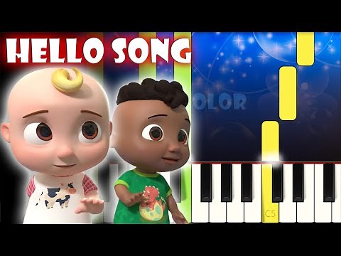 Hello Song - Cocomelon Nursery Rhymes | Piano Tutorial | Karaoke