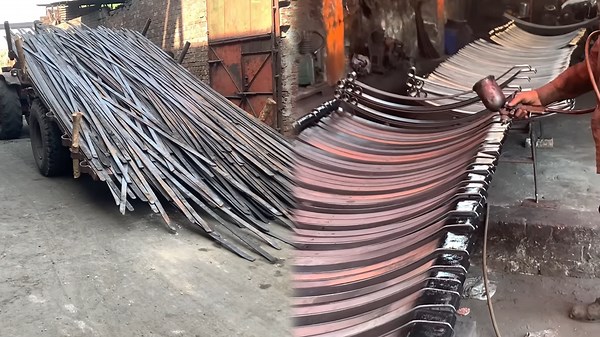 Incredible Leaf Spring Production with Skilled Workers and Heavy Machinery
