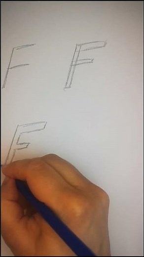 Lettering sketch letter "F" 3D